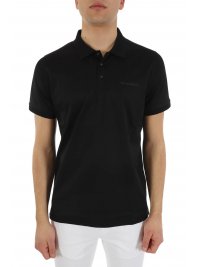 KARL LAGERFELD KARL LAGERFELD POLO PRESSBUTTON LOGO ΜΑΥΡΟ
