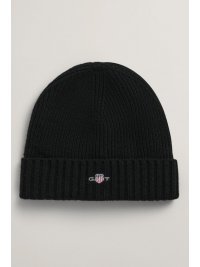GANT GANT ΣΚΟΥΦΟΣ UNISEX SHIELD WOOL BEANIE ΜΑΥΡΟ