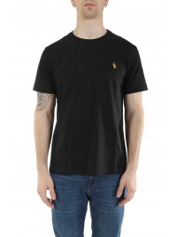 RALPH LAUREN RALPH LAUREN T- SHIRT CUSTOM SLIM FIT GOLD LOGO ΜΑΥΡΟ