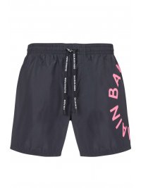 BALMAIN  BALMAIN  ΜΑΓΙΩ SHORTS LOGO FLUO ΜΑΥΡΟ-ΡΟΖ