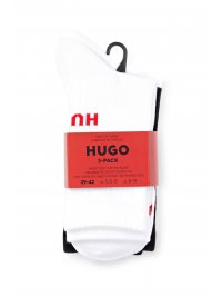 HUGO HUGO ΚΑΛΤΣΕΣ 3-PACK QS MESSAGES CC ΛΕΥΚΟ-ΜΑΥΡΟ
