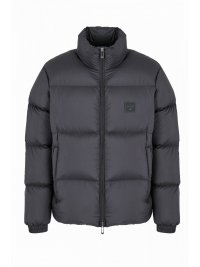 EMPORIO ARMANI EMPORIO ARMANI ΜΠΟΥΦΑΝ ΦΟΥΣΚΩΤΟ LOGO ΜΑΥΡΟ