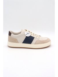 HOGAN HOGAN ΠΑΠΟΥΤΣΙΑ SNEAKERS ALLACCIATO PUNZ BANDA ΔΕΡΜΑ ΕΚΡΟΥ-ΜΠΛΕ