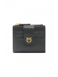 PINKO PINKO ΠΟΡΤΟΦΟΛΙ MULTI PURPOSE WALLET VITELLO SETA ΜΑΥΡΟ