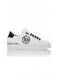 PHILIPP PLEIN PHILIPP PLEIN ΠΑΠΟΥΤΣΙΑ SNEAKERS NAPPA LEATHER LO-TOP HEXAGON LOGO ΛΕΥΚΟ
