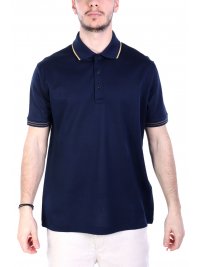 PAUL&SHARK PAUL&SHARK POLO ΡΙΓΑ ΓΙΑΚΑΣ ΜΠΛΕ-ΧΡΥΣΟ