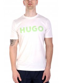 HUGO HUGO T-SHIRT DULIVIO LOGO ΛΕΥΚΟ-ΠΡΑΣΙΝΟ