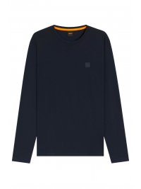 BOSS  BOSS CASUAL T-SHIRT ΜΑΚΡΥΜΑΝΙΚΟ REGULAR FIT TACKS ΜΠΛΕ
