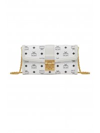 MCM MCM ΠΟΡΤΟΦΟΛΙ ΤΣΑΝΤΑΚΙ TRACY TRIM LTH CHAIN LRG WHITE VIS ΛΕΥΚΟ