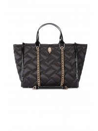KURT GEIGER KURT GEIGER ΤΣΑΝΤΑ HOXTON SHOPPER ΛΟΥΣΤΡΙΝΙ ΛΕΠΤΟΜΕΡΕΙΕΣ ΑΛΥΣΙΔΑ KAΠΙΤΟΝΕ LOGO ΜΑΥΡΟ