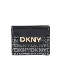DKNY DKNY ΠΟΡΤΟΦΟΛΙ AVRIL ALL OVER LOGO ΜΑΥΡΟ