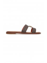 MICHAEL KORS MICHAEL KORS ΠΑΠΟΥΤΣΙΑ ΠΑΝΤΟΦΛΕΣ ΕRIN FLAT SANDAL ΜΕΤΑΛΛΙΚΟ LOGO KAΦΕ/ΤΑΜΠΑ