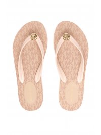 MICHAEL KORS MICHAEL KORS ΠΑΠΟΥΤΣΙΑ ΣΑΓΙΟΝΑΡΕΣ POSIE FLIP FLOP METAΛΛΙΚΟ LOGO ΡΟΖ
