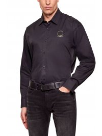 KARL LAGERFELD KARL LAGERFELD ΠΟΥΚΑΜΙΣΟ LOOSE FIT GOLD LOGO ΜΑΥΡΟ