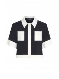KARL LAGERFELD KARL LAGERFELD ΠΟΥΚΑΜΙΣΟ POLO CROPPED CHAINE DETAIL JACKET ΚΡΥΦΑ ΚΟΥΜΠΙΑ ΜΑΥΡΟ-ΕΚΡΟΥ