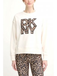 DKNY DKNY ΦΟΥΤΕΡ ΛΑΙΜΟΚΟΨΗ LOGO LEOPARD PRINT ΕΚΡΟΥ
