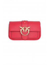PINKO PINKO ΤΣΑΝΤΑΚΙ LOVE POCKET NEW BUCKLE VITELLO SETA ΚΟΚΚΙΝΟ