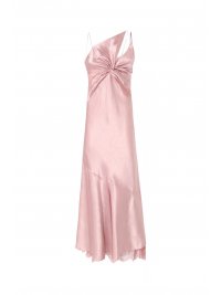 PINKO PINKO ΦΟΡΕΜΑ MAXI FERRARI DRESS DRAPAGE ΔΑΝΤΕΛΑ ΡΟΖ