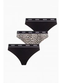 HUGO HUGO ΕΣΩΡΟΥΧΑ TRIPLET THONG DESIGN LOGO ΜΑΥΡΟ-ΕΚΡΟΥ