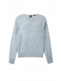 BOSS  BOSS CASUAL ΠΛΕΚΤΟ V-NECK C_FONDYSSA ΓΚΡΙ