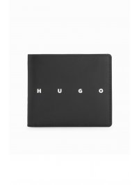 HUGO HUGO ΠΟΡΤΟΦΟΛΙ REHX_4CC COIN ΔΕΡΜΑ LOGO ΜΑΥΡΟ