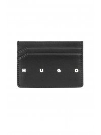 HUGO HUGO ΘΗΚΗ ΚΑΡΤΩΝ REHX_CARDCASE ΔΕΡΜΑ LOGO ΜΑΥΡΟ