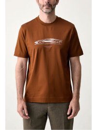 BOSS  BOSS T-SHIRT C-Taut 181_AM ΚΑΦΕ-ΚΕΡΑΜΙΔΙ