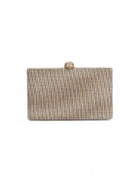 KURT GEIGER KURT GEIGER ΤΣΑΝΤΑKI CROSSBODY/ΩΜΟΥ CRYSTAL KENSINGTON CLUTCH ΣΤΡΑΣ ΑΛΥΣΙΔΑ LOGO MΠΕΖ/ΧΡΥΣΟ