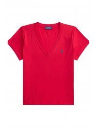 RALPH LAUREN RALPH LAUREN T-SHIRT V-NECK CLASSICS LOGO ΚΟΚΚΙΝΟ