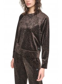 DKNY DKNY ΦΟΥΤΕΡ CREWNECK ANIMAL PRINT LOGO ΚΑΦΕ-ΜΑΥΡΟ