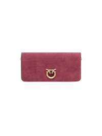 PINKO PINKO ΤΣΑΝΤΑΚΙ CLICK SOFT HORIZONTAL CLASSIC SUEDE ΜΠΟΡΝΤΩ