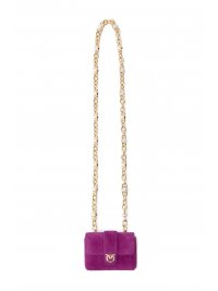 PINKO PINKO ΤΣΑΝΤΑΚΙ ΜΙΝΙ POCKET NECKLACE SUEDE ΒΙΟΛΕΤΙ