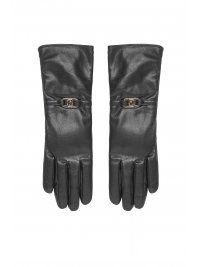 LIU-JO LIU-JO ΓΑΝΤΙΑ FAUX LEATHER LOGO ΜΕΤΑΛΛΙΚΟ ΜΑΥΡΟ