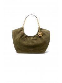 MICHAEL KORS MICHAEL KORS ΤΣΑΝΤΑ ΩΜΟΥ INDIE ΣΟΥΕΤ ΜΕΤΑΛΛΙΚΟ LOGO XAKI