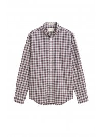 GANT GANT ΠΟΥΚΑΜΙΣΟ ΚΑΡΩ REG POPLIN CHECK SHIRT ΜΠΟΡΝΤΩ-ΛΕΥΚΟ