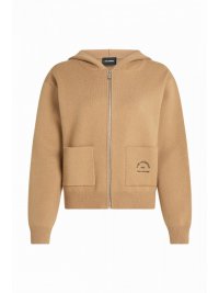 KARL LAGERFELD KARL LAGERFELD ΖΑΚΕΤΑ ΠΛΕΚΤΟ ΚΟΥΚΟΥΛΑ RSG KNIT HOODIE LOGO ΤΣΕΠΕΣ ΚΑΜΗΛΟ