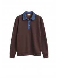 GANT GANT POLO RELAXED SHIRT DENIM COLLARED ΚΑΦΕ-ΜΠΛΕ
