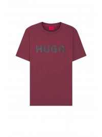HUGO HUGO T-SHIRT DULIVIO LOGO ΜΠΟΡΝΤΩ-ΜΑΥΡΟ