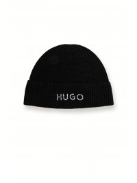 HUGO HUGO ΣΚΟΥΦΟΣ SIRO_HAT LOGO ΣΤΡΑΣ ΜΑΥΡΟ