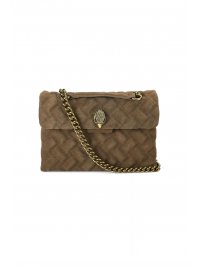 KURT GEIGER KURT GEIGER ΤΣΑΝΤΑ CROSSBODY/ΩΜΟΥ LEATHER KENSINGTON BAG ΚΑΠΙΤΟΝΕ ΑΛΥΣΙΔΑ LOGO ΚΑΦΕ