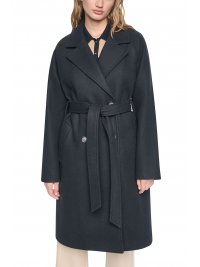 DKNY DKNY ΠΑΛΤΟ ΣΤΑΥΡΩΤΟ ΑΠΟΣΠΩΜΕΝΗ ΖΩΝΗ ΤΣΕΠΕΣ ΜΑΥΡΟ